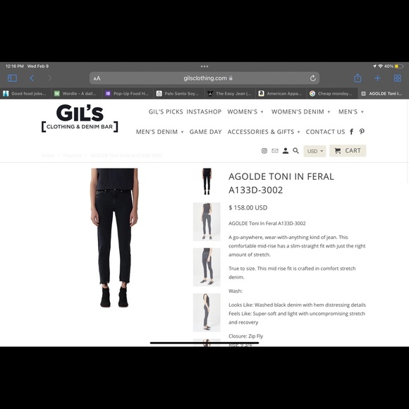 Agolde slim straight black denim - Picture 3 of 6